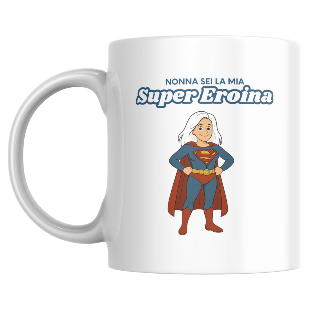 tazza "nonna super eroina" lunghi - kimeli.it