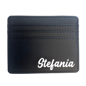 portacarte personalizzato con nome nero bianca - kimeli.it